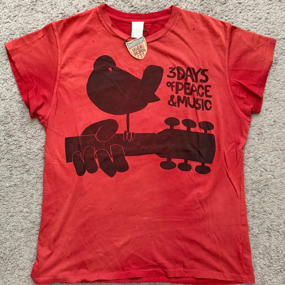 Madeworn Woodstock 1970 3 Days Shirt - Unisex Size Medium Vintage MSRP $175